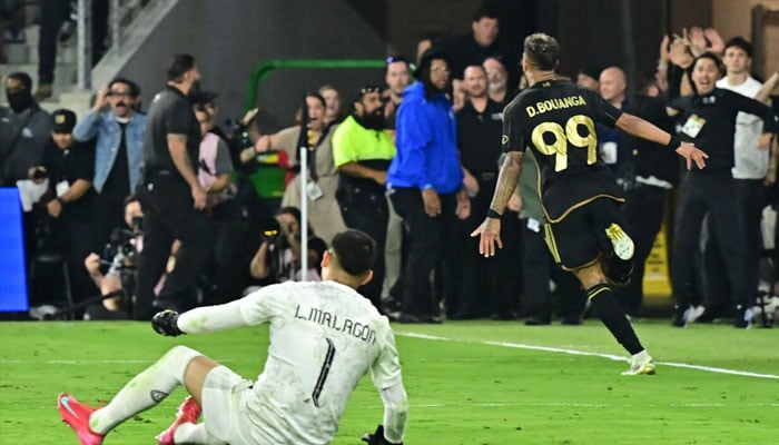 Denis Bouanga (right) celebrating. —AFP/File