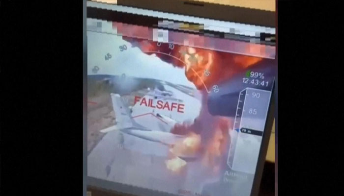 The Ukrainian secret service said this video showed aircraft on fire at the Belaya air base in eastern Siberia. —AFP/File