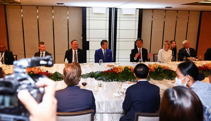 Participants attend a ministerial lunch on the sidelines of IISS Shangri-La Dialogue security summit in Singapore on May 31, 2025. — Reuters