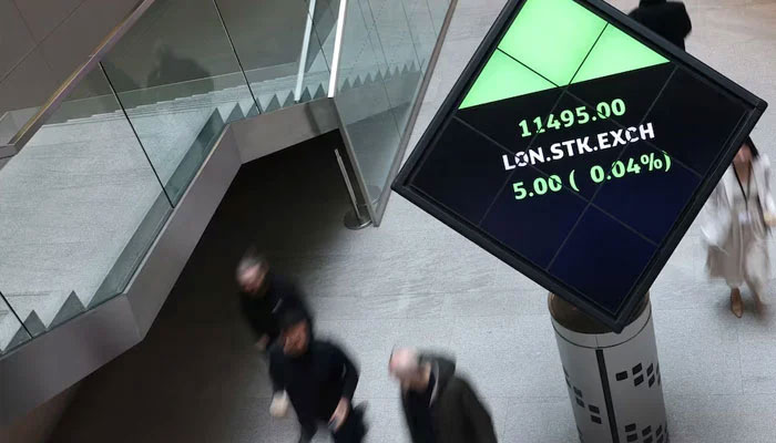 Financial markets data and information are displayed on a screen inside the LSEG (London Stock Exchange Group) headquarters in Paternoster Square, London, Britain, April 25, 2025.—Reuters