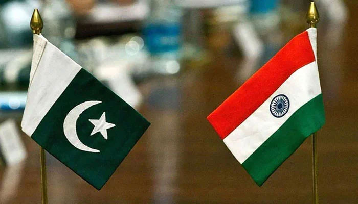 The representational image shows flags of Pakistan and India. —TheNews/File