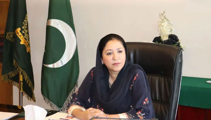 Minister of State for Federal Education and Professional Training Wajiha Qamar looks on in a meeting on March 13, 2025. — Facebook@mofept