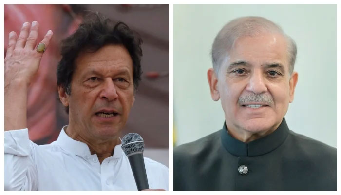 Prime Minister Shehbaz Sharif (left) and PTI founder Imran Khan. — Reuters/PID/File