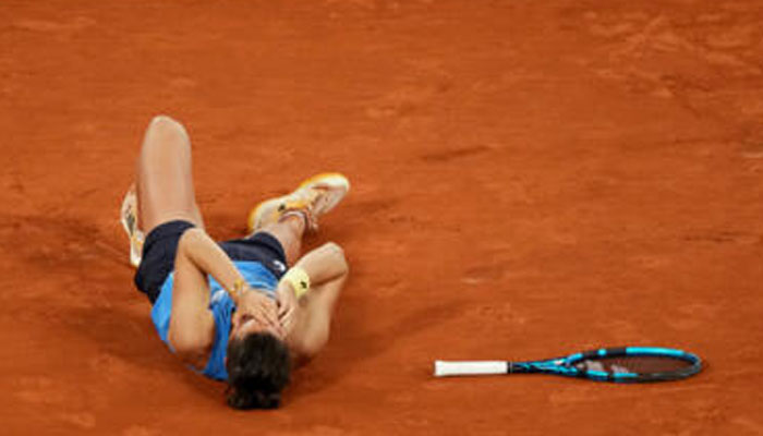 Frances Lois Boisson celebrates a remarkable victory on Court Philippe Chatrier. — AFP/File