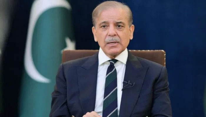 Prime Minister Muhammad Shehbaz Sharif addresses the nation in Islamabad on May 7, 2025. — PID