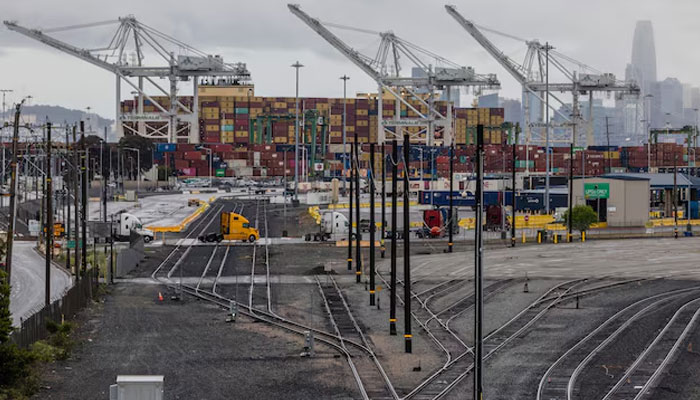 Shipping containers are seen at the port of Oakland, as trade tensions continued over US tariffs with China, in Oakland, California, US, May 12, 2025. —Reuters