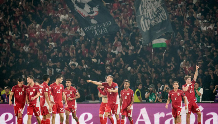 Indonesia’s Ole Romeny celebrating after goal. —AFP/File
