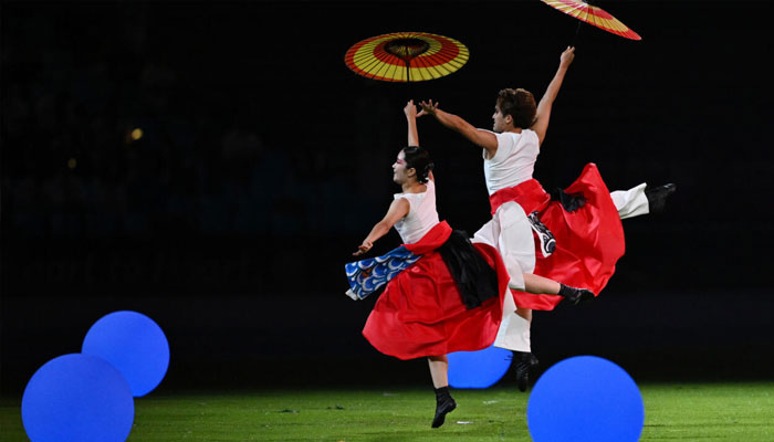 Performers representing Japan at the closing ceremony of the Hangzhou Asian Games. — AFP/File