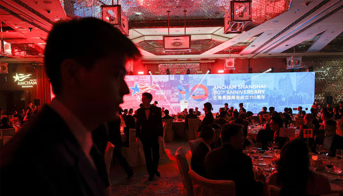 People attend the American Chamber of Commerce Shanghai (AmCham Shanghai) annual gala in Shanghai, China June 6, 2025. — Reuters