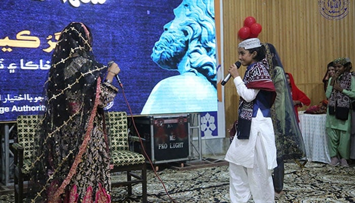 Children play an act during the two-day Shah Latif Festival for Children on December 9, 2023. — Facebook/Sindhi Language Authority