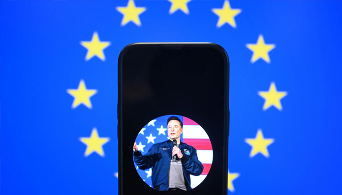 Elon Musks photo seen in a phone.— AFP/File