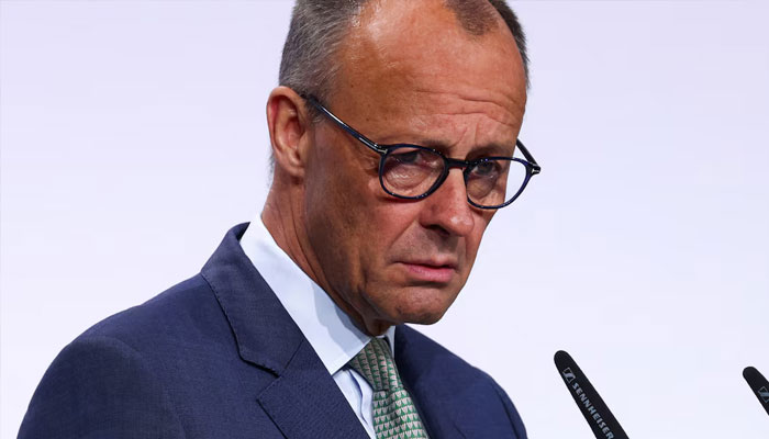German Chancellor Friedrich Merz delivers a speech at the German Association of Towns and Municipalities event in Berlin, Germany, June 3, 2025. — Reuters