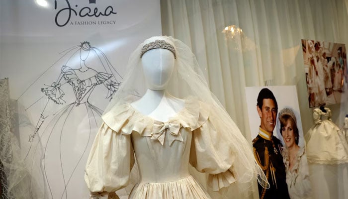 The final calico toile for Princess Dianas Royal wedding gown designed by David and Elizabeth Emanuel is displayed in the Princess Dianas Style & A Royal Collection, the largest collection of the Princess of Wales fashion ever to appear at auction in history, at a public exhibition in The Museum of Style Icons, in Newbridge, Ireland, June 9, 2025. —Reuters