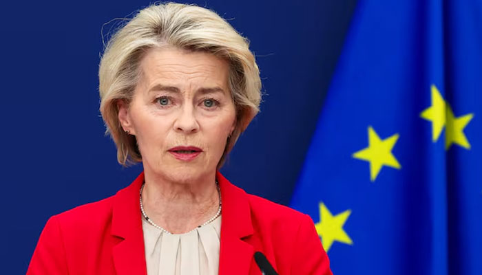 European Commission President Ursula von der Leyen speaks during a press point on 18th package of sanctions against Russia, in Brussels, Belgium June 10, 2025. —Reuters
