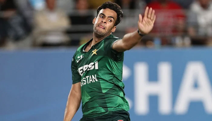 Abbas Afridi bowls during game three of the Mens T20 series between New Zealand and Pakistan at Eden Park, on March 21, 2025, in Auckland, New Zealand. — AFP