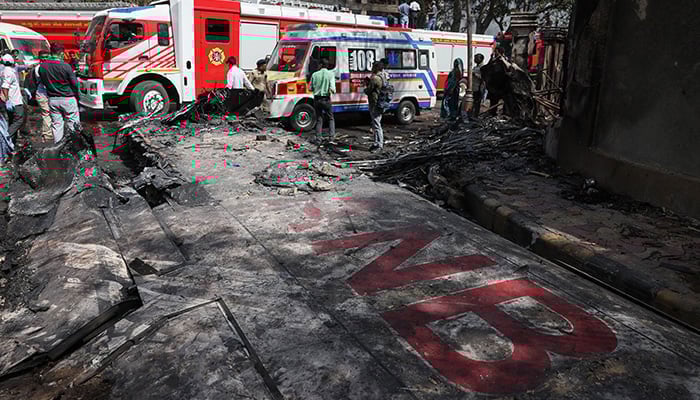 Wreckage of a Boeing 787 Dreamliner lies at the site, showing part of its registration VT-ANB, where the Air India plane crashed in Ahmedabad, India, June 12, 2025. — Reuters