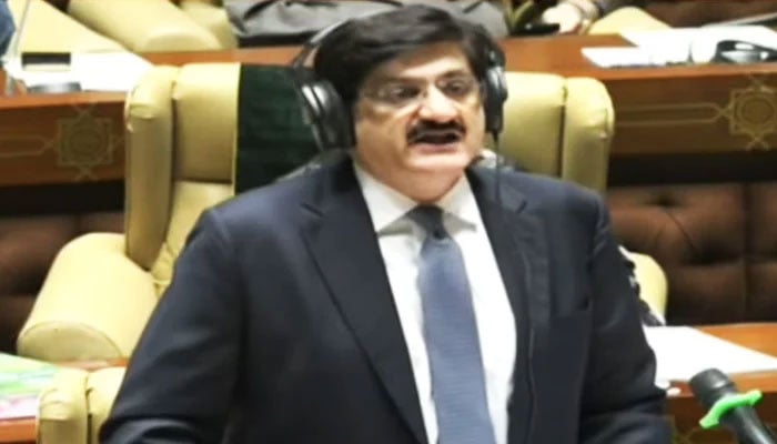 Sindh Chief Minister Murad Ali Shah presents provincial budget on June 13, 2025. — YouTube/GeoNews/screengrab