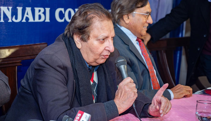 World Punjabi Congress Chairman Fakhar Zaman speaks at an event. — Facebook@OfficialFakharZaman/File