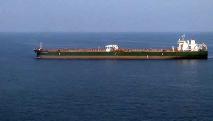 This grab taken from a video released by Irans Army Office on April 28, 2023, shows the Advantage Sweet oil tanker before being seized by Irans Navy, off the coast of Iran. — AFP/File
