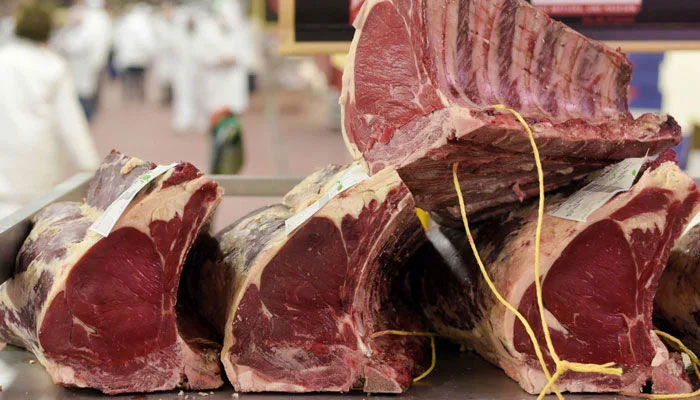 Beef ribs are seen at a meat pavilion. — AFP/File