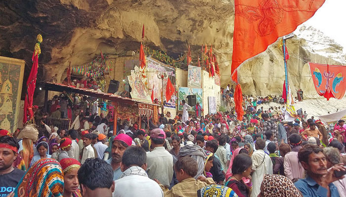 Hindu pilgrims and devotees attend a festival at Hinglaj Mata temple in Lasbela district Balochistan. — APP/File