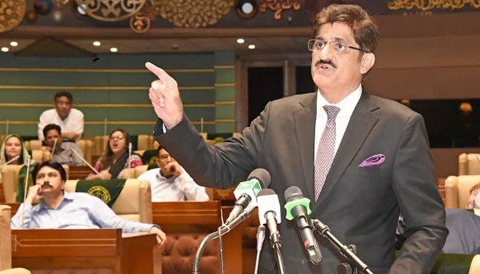 Sindh Chief Minister Murad Ali Shah presenting the provincial budget. —Facebook@CMHousesindh/File
