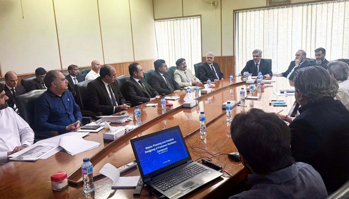 Chief Justice of Pakistan (CJP), Justice Yahya Afridi, chairing the meeting to review and finalize the Master Plan for the proposed construction of the Katcheri Compound in Peshawar on June 17, 2025. — PPI