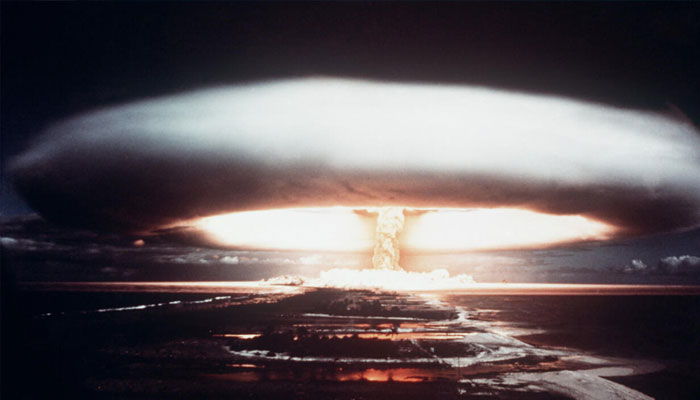 Picture taken in 1971, showing a nuclear explosion in Mururoa atoll. —AFP/File