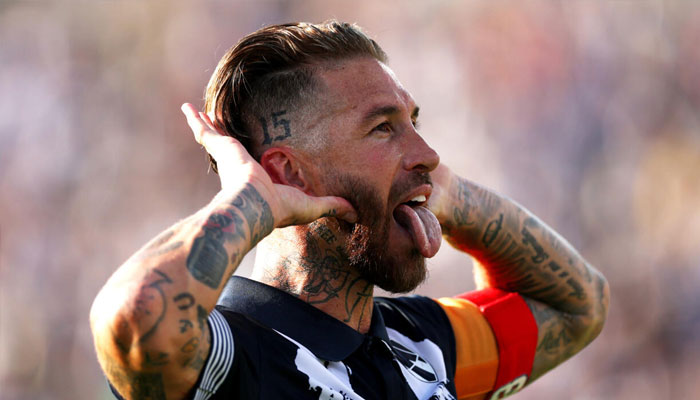 Sergio Ramos celebrates his goal for Monterrey. —AFP/File