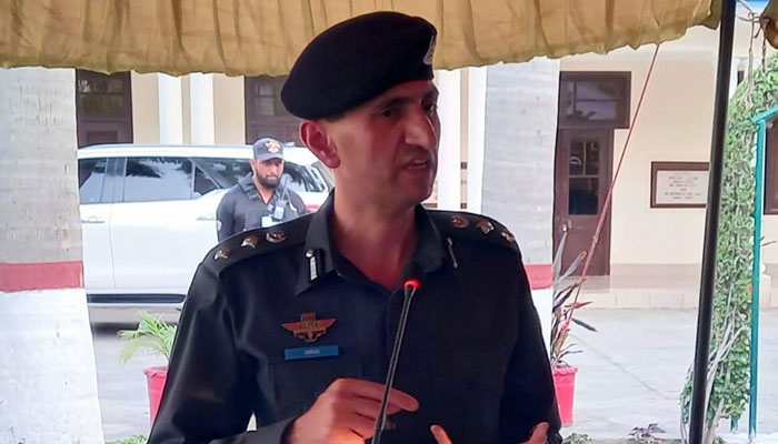 Regional Police Officer (RPO) Kohat Abbas Majeed Marwat addresses the high-level meeting at the Kohat Police Club on June 18, 2025. — Facebook@pakhtunkhwapolice