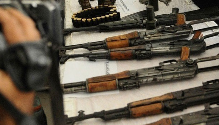An undated image of weapons displayed for the media. — AFP/File