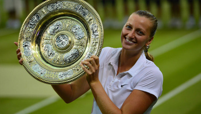 Petra Kvitova posing with trophy. — AFP/File