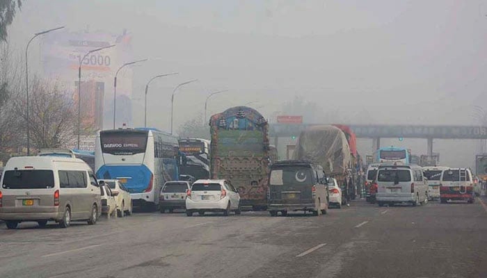 This representational image shows, large number of vehicles standing in queue at Motorway Toll Plaza. — APP/File