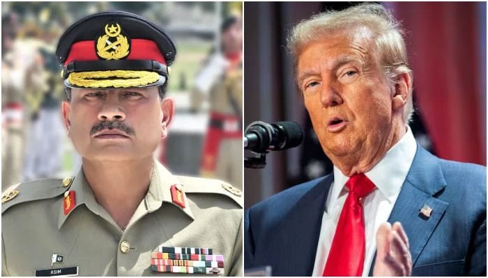 A collage showing Field Marshal Asim Munir (left) and President Donald Trump. — ISPR/Reuters/File