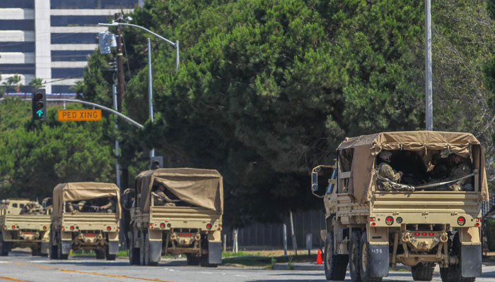 National Guard troops seen in Los Angeles Los. — AFP/File