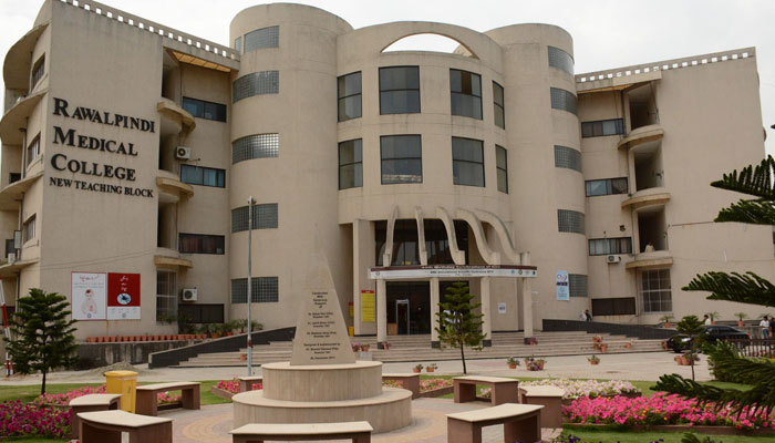 Rawalpindi Medical University building can be seen. — Facebook@officialpageRMU/File