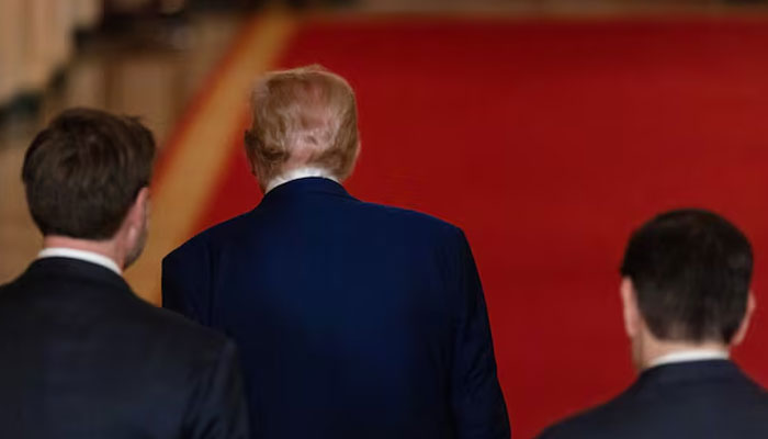 US President Donald Trump walks after delivering an address to the nation at the White House in Washington, DC, US June 21, 2025, following US strikes on Irans nuclear facilities.—Reuters