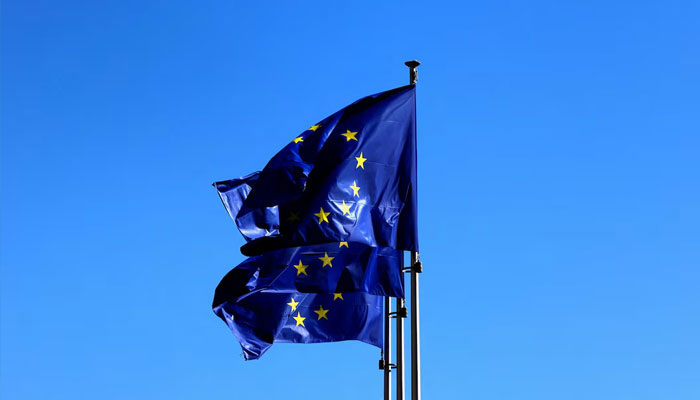 European Union flags flutter outside the EU Commission headquarters in Brussels, Belgium March 18, 2025.—Reuters