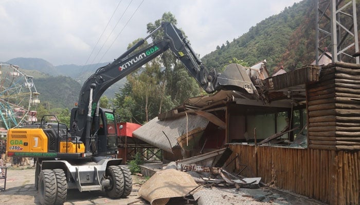 Anti-encroachment operation in progress removed illegal encroachment near Harno, Abbottabad in KP on July 3, 2025. &mdash; Facebook@DC.Abbottabad
