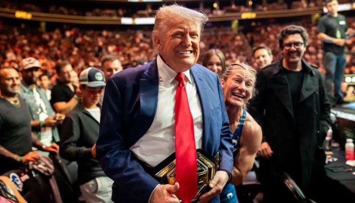 President Trump at UFC 316 earlier this year.&mdash; White House/File