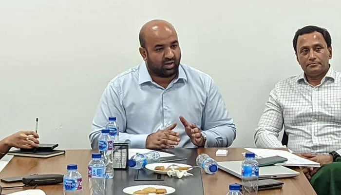 Punjab&rsquo;s Education Minister Rana Sikandar Hayat speaks during a meeting on July 22, 2024. &mdash; Facebook@RanaSikandarHayat.Official