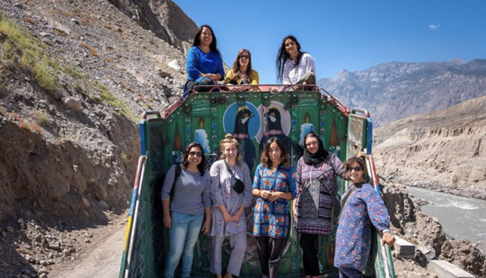 Tourists, both local and foreign, travel through the valleys of Hunza on December 23, 2019. — Instagram@The Mad Hatters