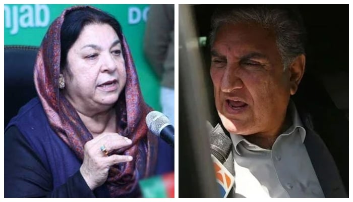 PTI leader Dr Yasmin Rashid and PTI senior leader Shah Mahmood Qureshi. —TheNews/AFP/File