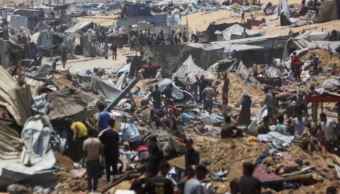 People in Gaza reported destruction of displacement camps as well as air strikes. — AFP/File