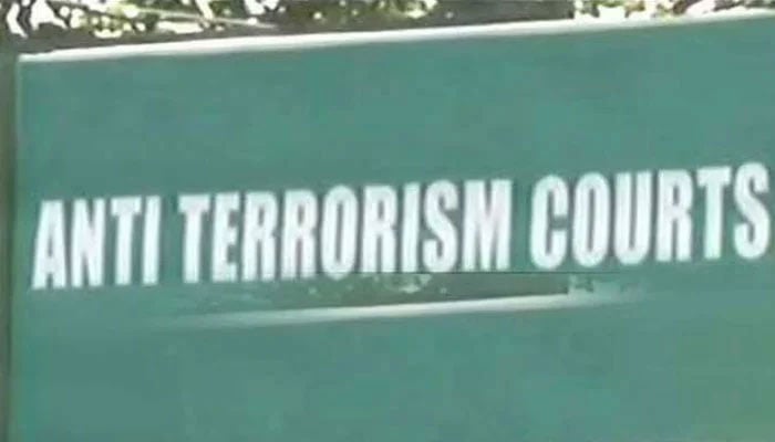 The image shows a name board outside an anti-terrorism court. &mdash; APP/File