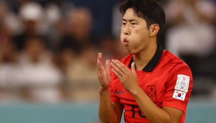 South Koreas Lee Kang-in reacts during a FIFA World Cup Qatar 2022 match on November 28, 2022. — Reuters