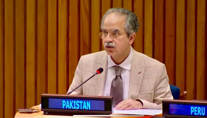 Ambassador Asim Iftikhar Ahmad, Permanent Representative of Pakistan to the UN. — X@PakistanUN_NY