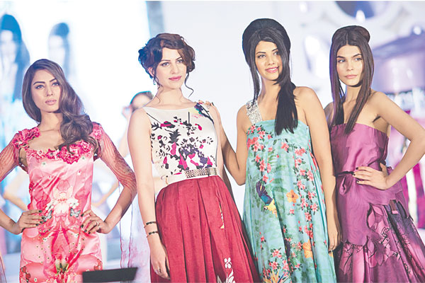 Noor, Cybil, Sunita and Amna in outfits by Nomi Ansari, Deepak Perwani, Khaadi and Sana Safinaz.