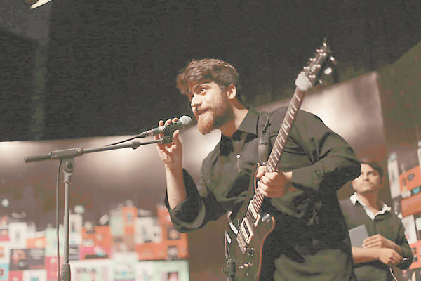 Zain Ali from Red Blood Cat shines on stage. The indie band, hailing from Islamabad, captivated the audience with their command of instruments and distinctive sound.