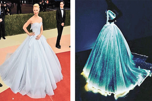 Claire Danes looked like she had stepped out of a Disney fairytale in an ethereal yet futuristic gown by couturier Zac Posen. The gown actually lit up!
